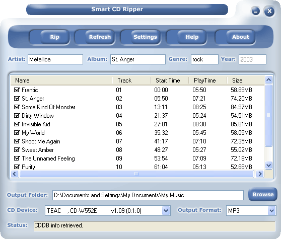 Smart CD Ripper PRO Screenshot