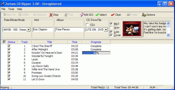 Zortam CD Ripper Screenshot