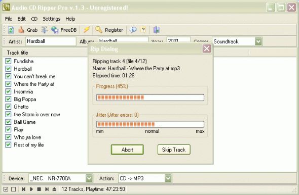 Audio CD Ripper Pro Screenshot