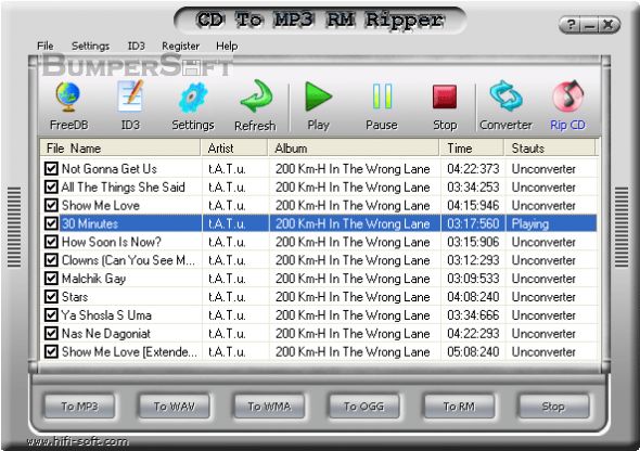 CD To MP3 RM Ripper Screenshot