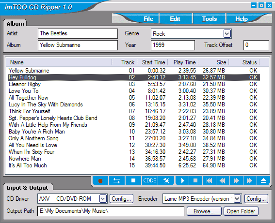 ImTOO CD Ripper Screenshot