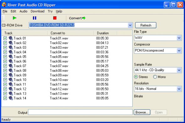 River Past Audio CD Ripper Screenshot