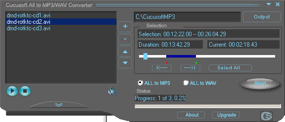 Cucusoft All to MP3 Converter/MP3 Ripper Screenshot