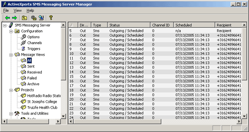 ActiveXperts SMS Messaging Server Screenshot