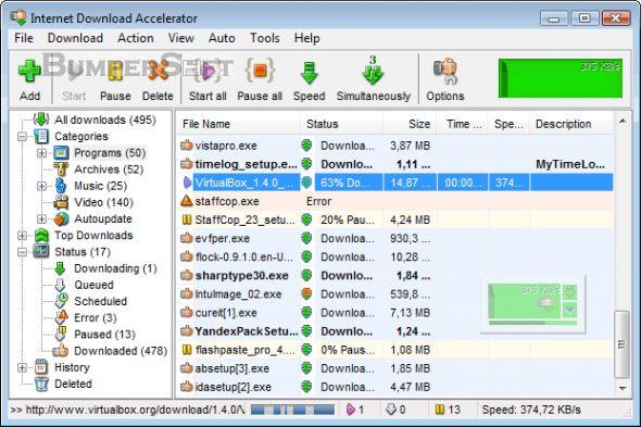 Internet Download Accelerator (Portable) Screenshot
