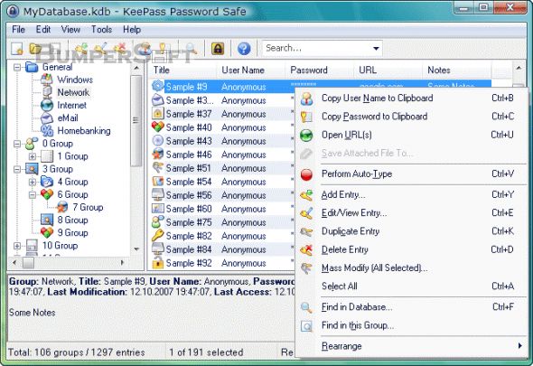Portable KeePass Screenshot