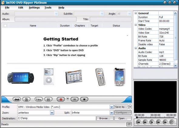 ImTOO DVD Ripper Platinum Screenshot