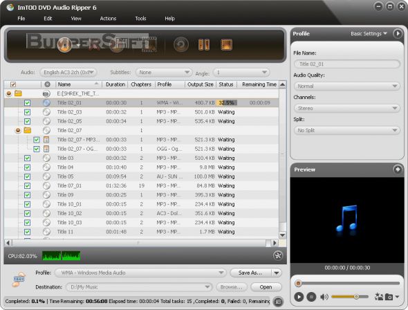 ImToo DVD Audio Ripper Screenshot