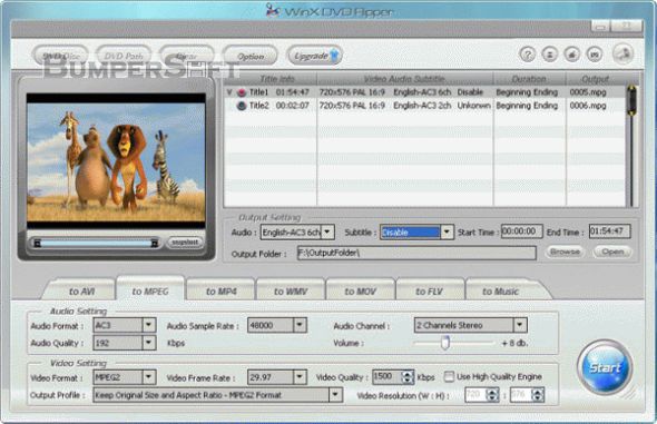 WinX DVD Ripper Screenshot