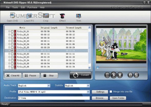 Nidesoft DVD Ripper Screenshot