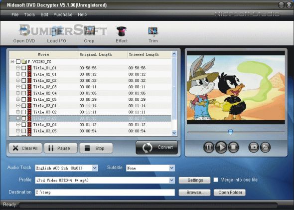 Nidesoft DVD Decrypter Screenshot