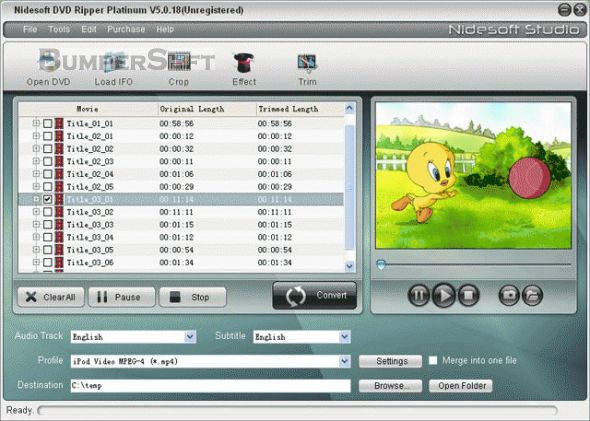 Nidesoft DVD Ripper Platinum Screenshot