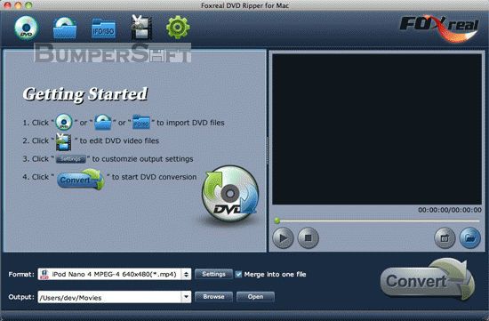Foxreal DVD Ripper for Mac Screenshot