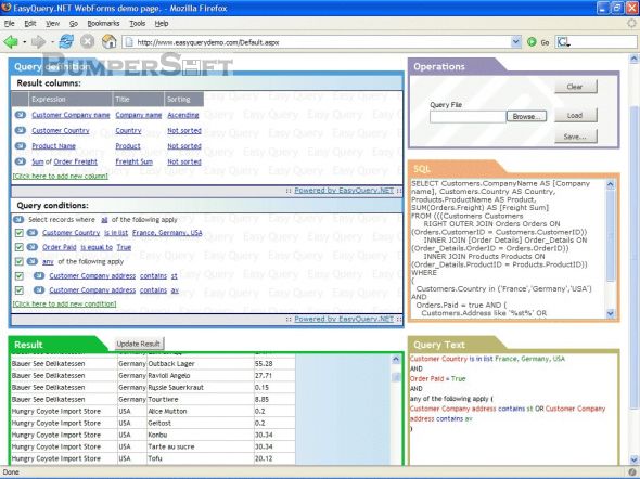 EasyQuery.NET WebForms Screenshot