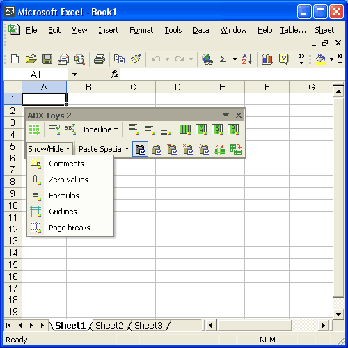 Add-in Express Toys .NET for Microsoft Excel Screenshot