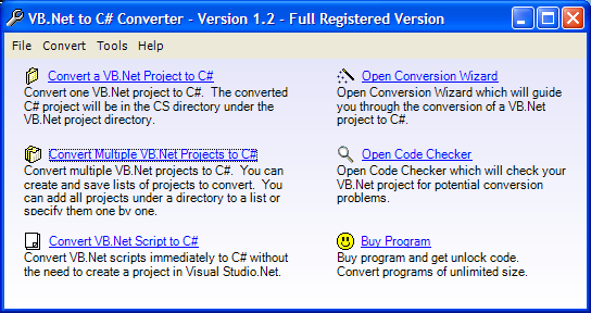 VB.Net to C# Converter Screenshot