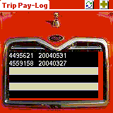 Trip Paylog PalmOS Screenshot