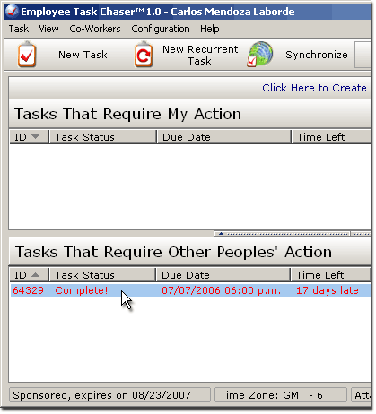 Employee Task Chaser Screenshot
