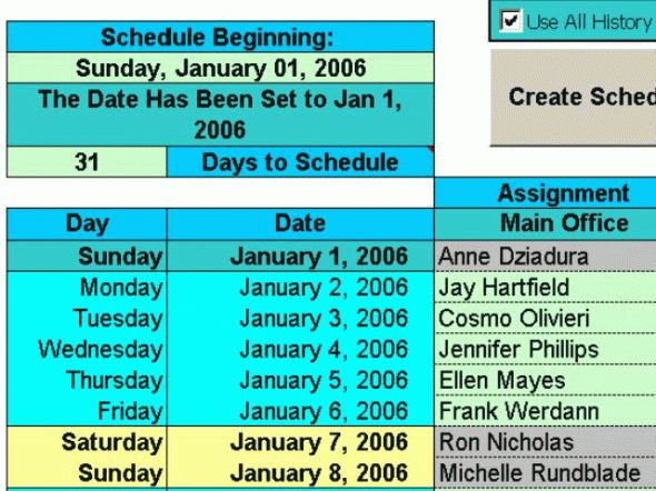 S11-Floor Scheduler Screenshot