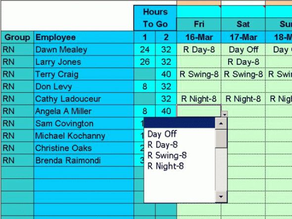 S15-Easy Shift Schedulers Screenshot
