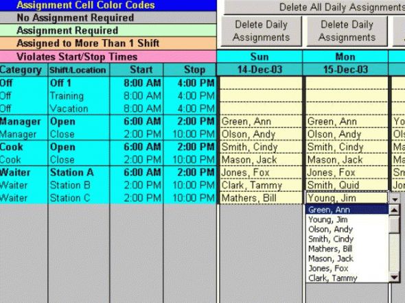 S4-Complex Shift Schedulers Screenshot