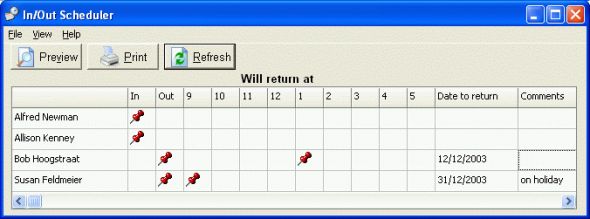 CyberMatrix In Out Scheduler Screenshot
