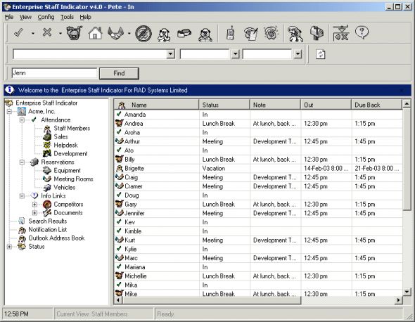 Enterprise Staff Indicator Screenshot