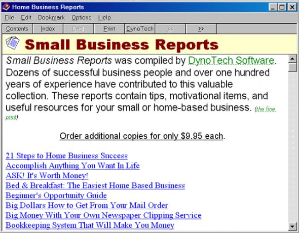 Business Reports Screenshot