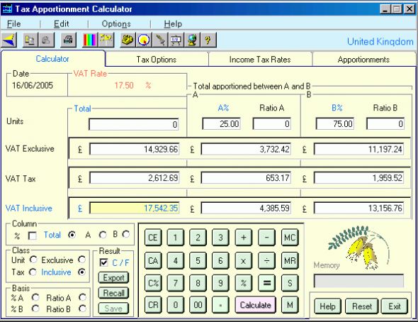 TAC - The Tax Apportionment Calculator Screenshot
