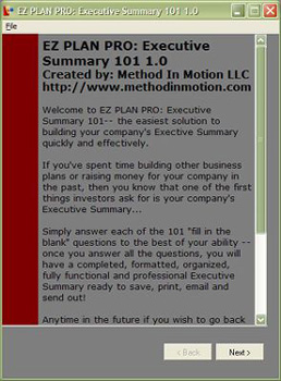 EZ Plan Pro: Executive Summary 101 Screenshot