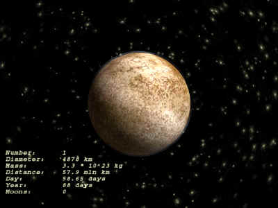 Mercury 3D ScreenSaver Screenshot