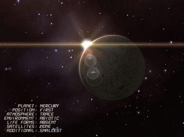Mercury 3D Space Survey Screensaver Screenshot