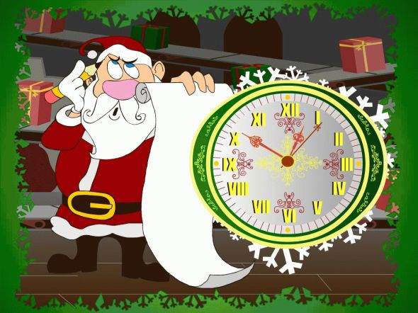 7art Santa Claus Clock ScreenSaver Screenshot