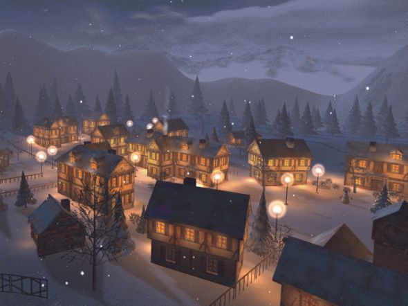 Winter Town 3D Screensaver Screenshot