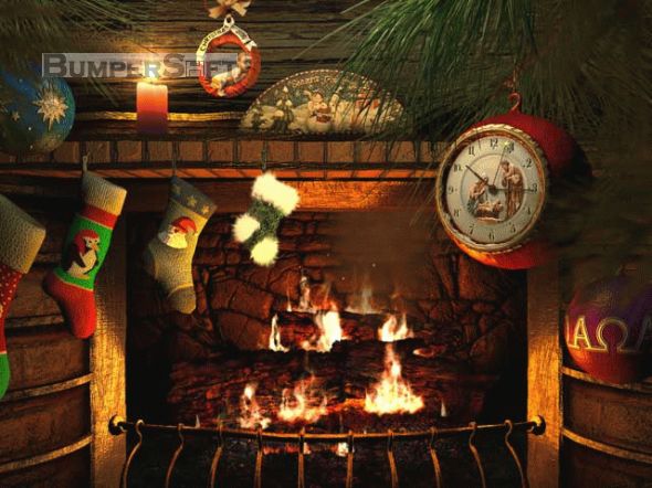 Fireside Christmas 3D Screensaver Screenshot