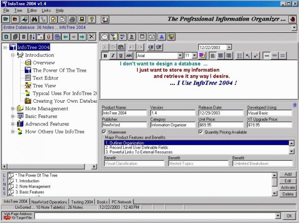 InfoTree 2004 Screenshot