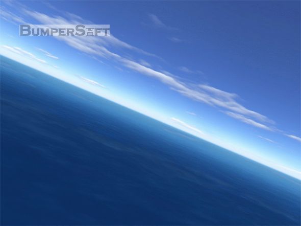 Flight Over Sea 3D Screensaver Screenshot
