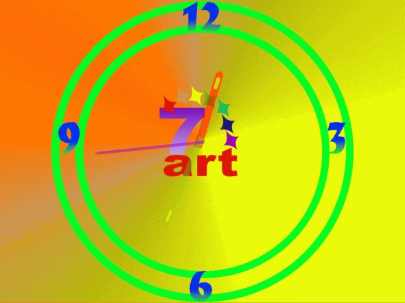 7art Orange Clock ScreenSaver Screenshot