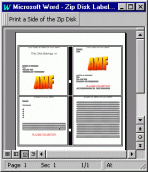 ZIP Disk Jewel Case and Label Creator for Word 3.5