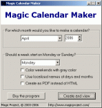 Magic Calendar Maker 2.0